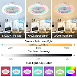 KAMLAM 24" Low Profile RGB Ceiling Fans with