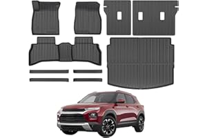 CARESA Floor Mats Cargo Liner Seat Back Cover Door Sill Protectors for 2021-2024 Chevy Trailblazer Accessories(AWD Model),All-Weather TPE Mat for Chevrolet Trailblazer
