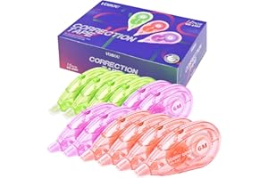 Vobou Whiteout Correction Tape, Easy To Use Applicator for Instant Corrections Correct Wrong Writing At Any Time, For school, Office (Red,Green,Purple, 12pack, 6M/256" x 0.2")