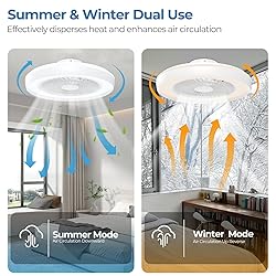 Modern Ceiling Fans with Lights - 19 inch Low