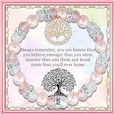 PARTNER Tree of Life Bracelet Mother in Law Gift Christmas Bracelet Jewelry for Mom Tree of Life Gifts for Wife Romantic Natural Stone Beaded Handmade Jewelry for Women Mothers Day Giftsfor Grandma