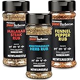 Steven Raichlen's Planet Barbecue Premium BBQ Rubs & Spices Gift 3 Pack- Grill Seasonings w International Flavors - Grilling Gift Set for Men & Women- Holiday Cooking Gourmet Set - Made in the USA