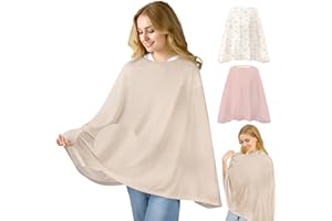 Basumee Nursing Cover for Breastfeeding Full Privacy Soft Breathable Mesh Breastfeeding Cover Multi-Use Breast Feeding Covers for Women Moms Baby Feeding Privacy Nursing Covers, Oatmeal