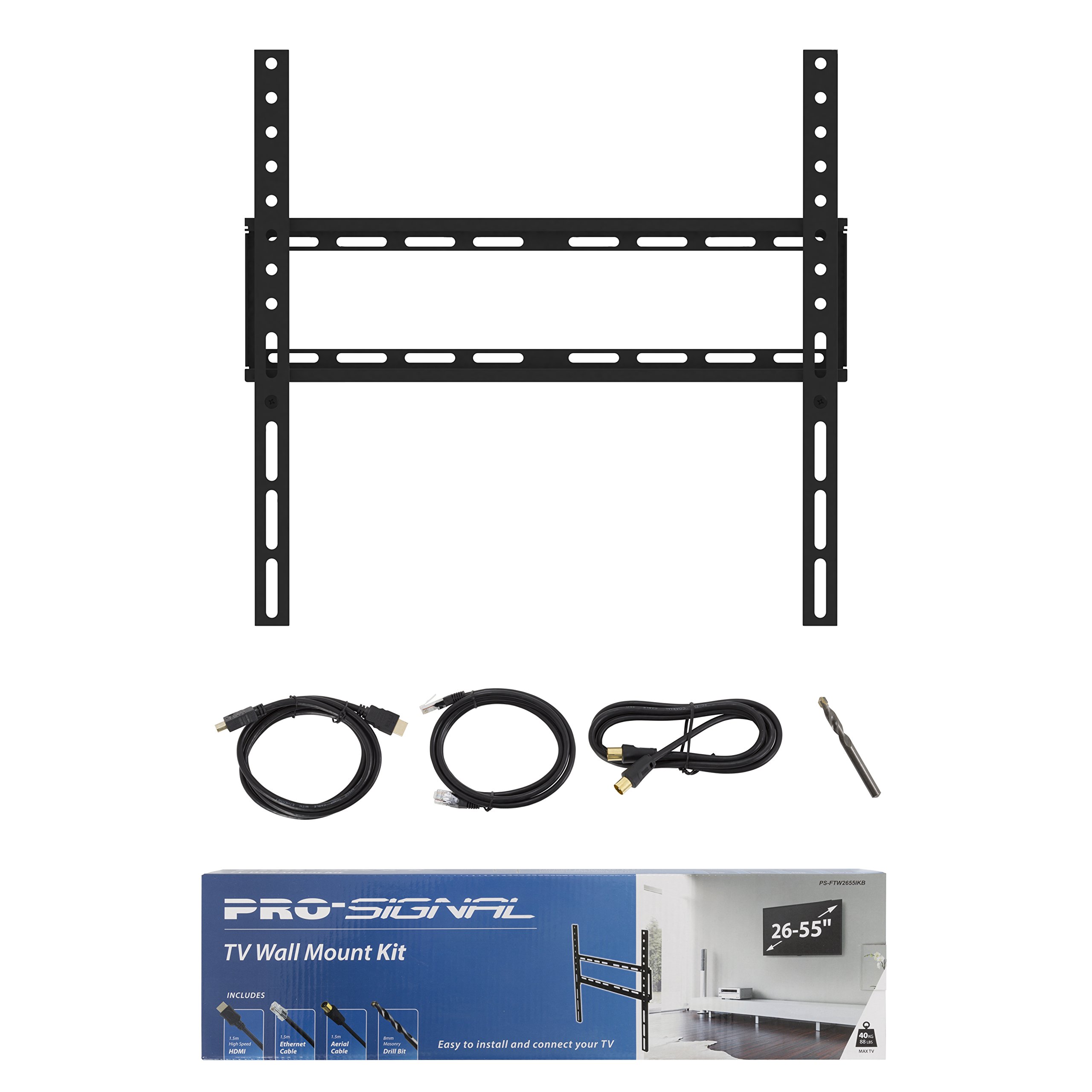 PRO SIGNAL PS-FTW2655IKB TV Wall Mount & Installation Kit - 26" to 55" Screen