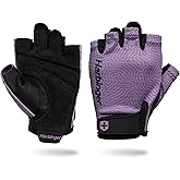 Harbinger Power Gloves 3.0 - Durable Half Finger Weightlifting Gloves with Adjustable Wrist Closure, Breathable Leather Palm, Small, Women's