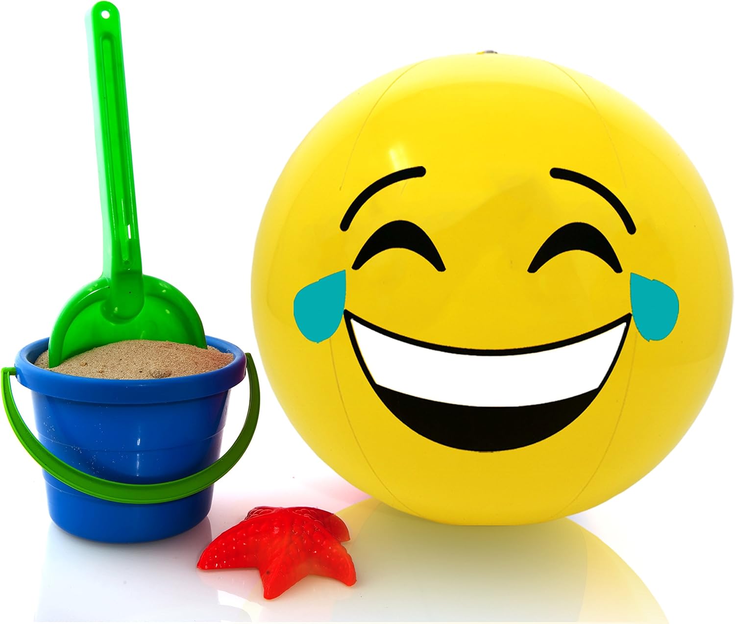 16" Emoji Party Pack Inflatable Beach Balls - Beach Pool Party Toys (12 Pack): Sports & Outdoors