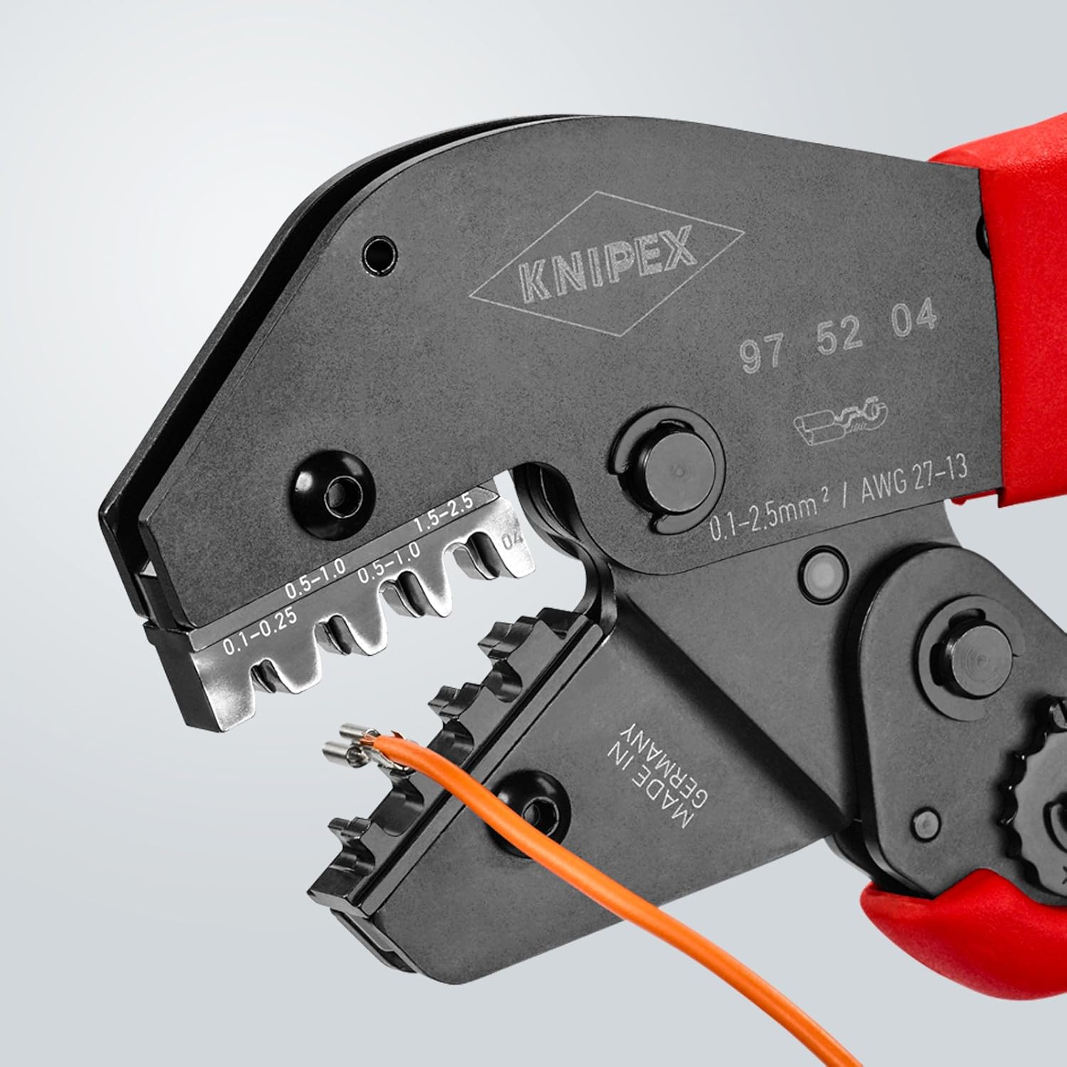KNIPEX Crimping Pliers for Two-Hand Operation with Non-Slip Plastic Grips 250 mm, 97 52 04, Black - Image 5