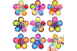 Gigilli Fidget Spinner 9 Pack, Classroom Prize Pop Fidget Spinners for Kids, Sensory Fidget Toys Bulk with Autism, Anxiety Stress Relief Toys, Christmas Party Favors Stocking Stuffers Gift for Kids