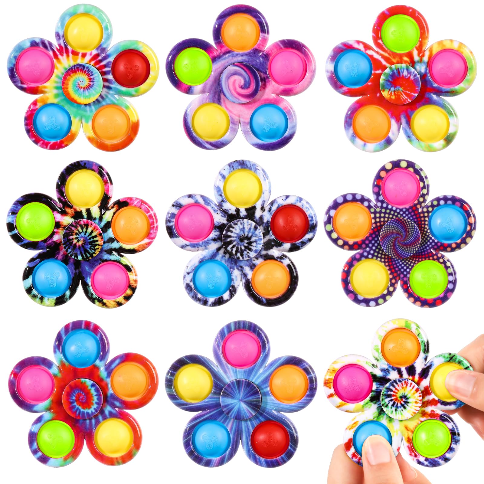 Gigilli Fidget Spinner 9 Pack, Classroom Prize Pop