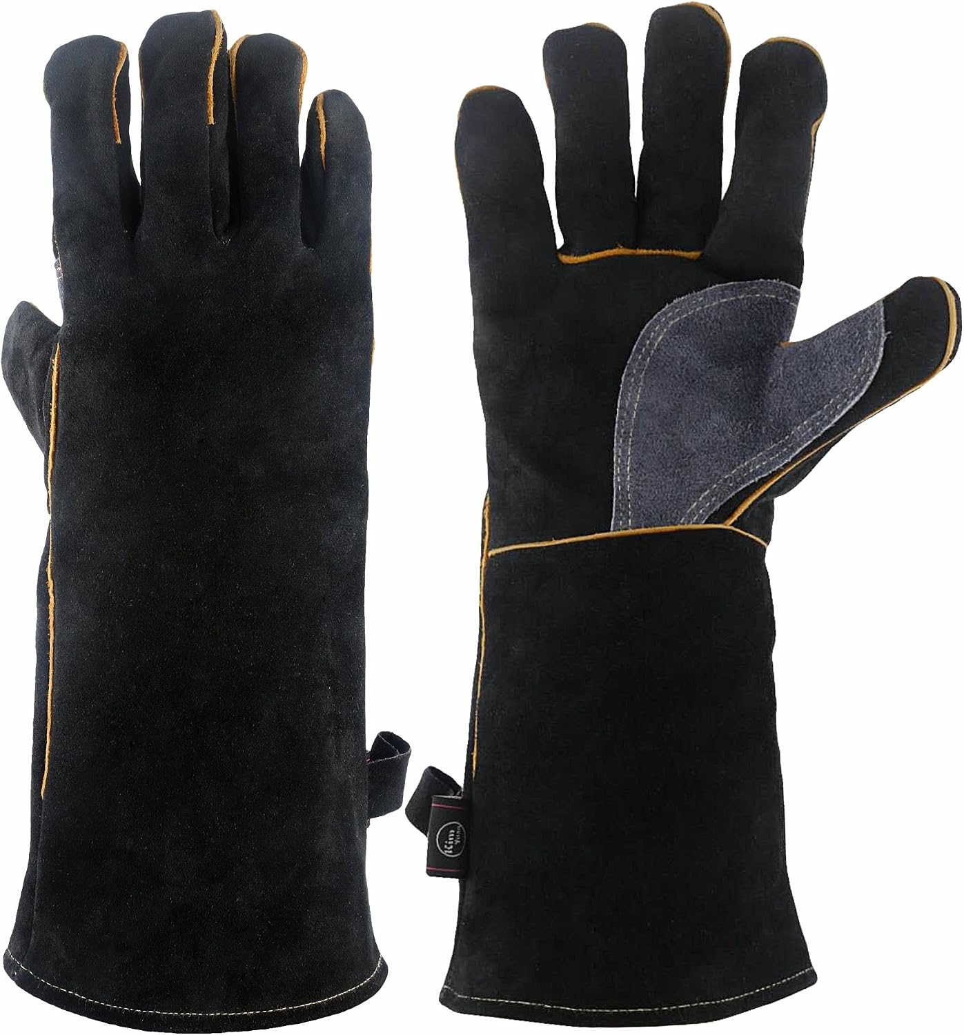 Kim Yuan Extreme Heat & Fire Resistant Gloves Leather with Kevlar Stitching,Perfect for Fireplace Stove, Oven, Grill, Welding