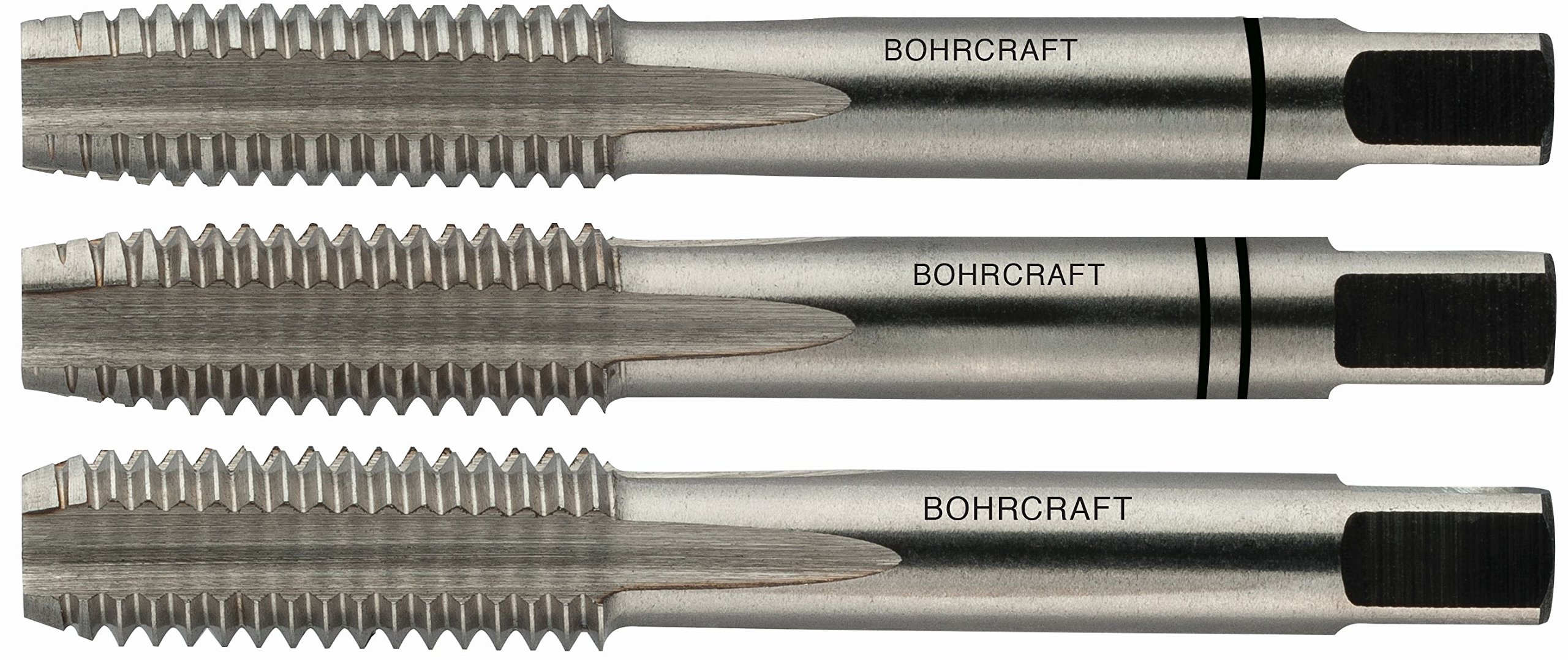BOHRCRAFT 41001100250 Hand Tap Set HSSG DIN352 6H Thread Size M 2.5