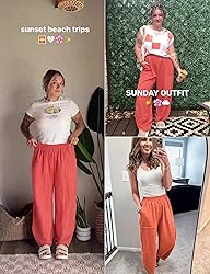 Xiaoxuemeng Womens Baggy Wide Leg Pants Casual