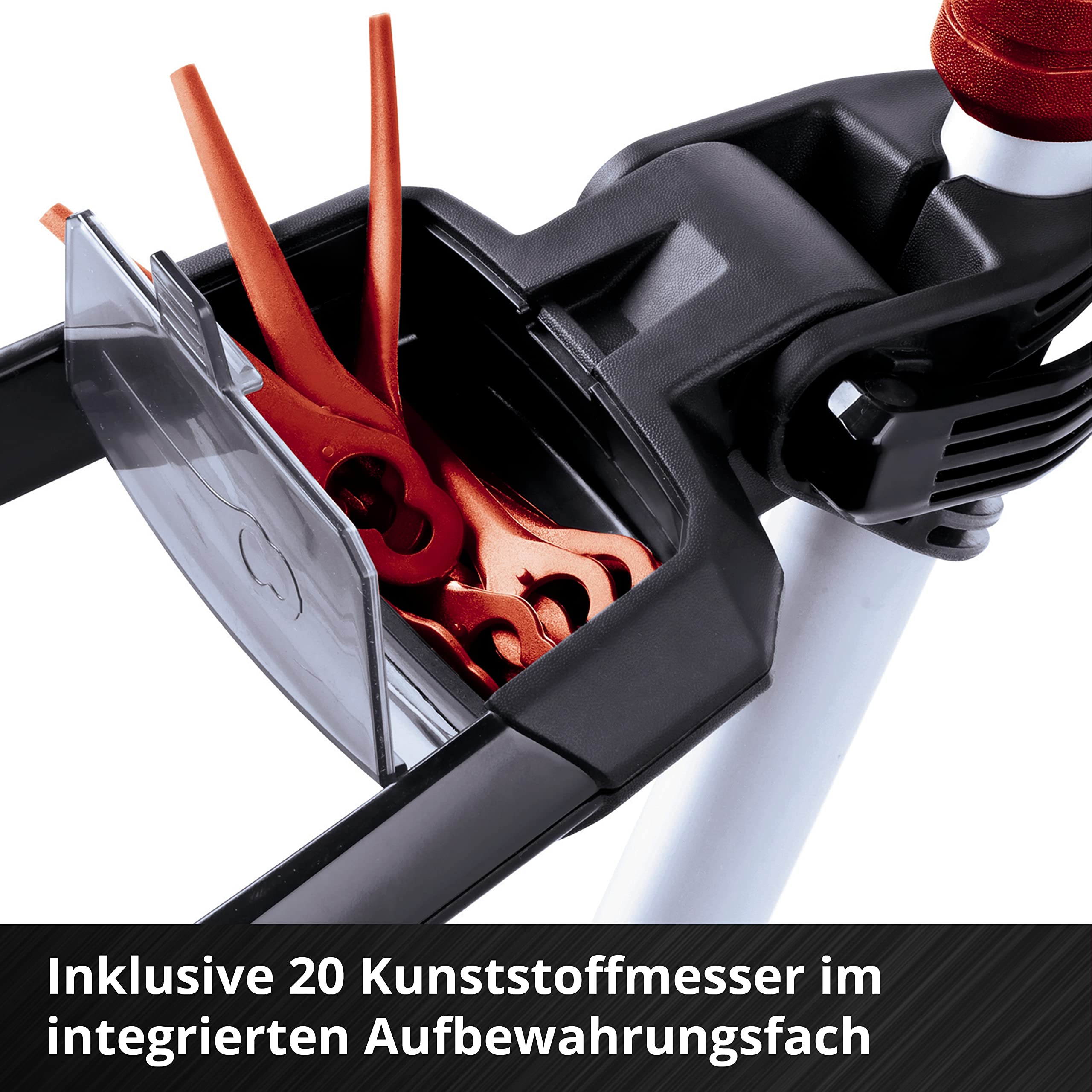 Einhell Akku-Rasentrimmer GE-CT 18 Li Kit Power X-Change (Li-Ion, 18V, Motorkopf drehbar, Flowerguard, inkl 20 Kunststoffmesser, inkl. 2,0Ah Akku und Ladegerät) 8