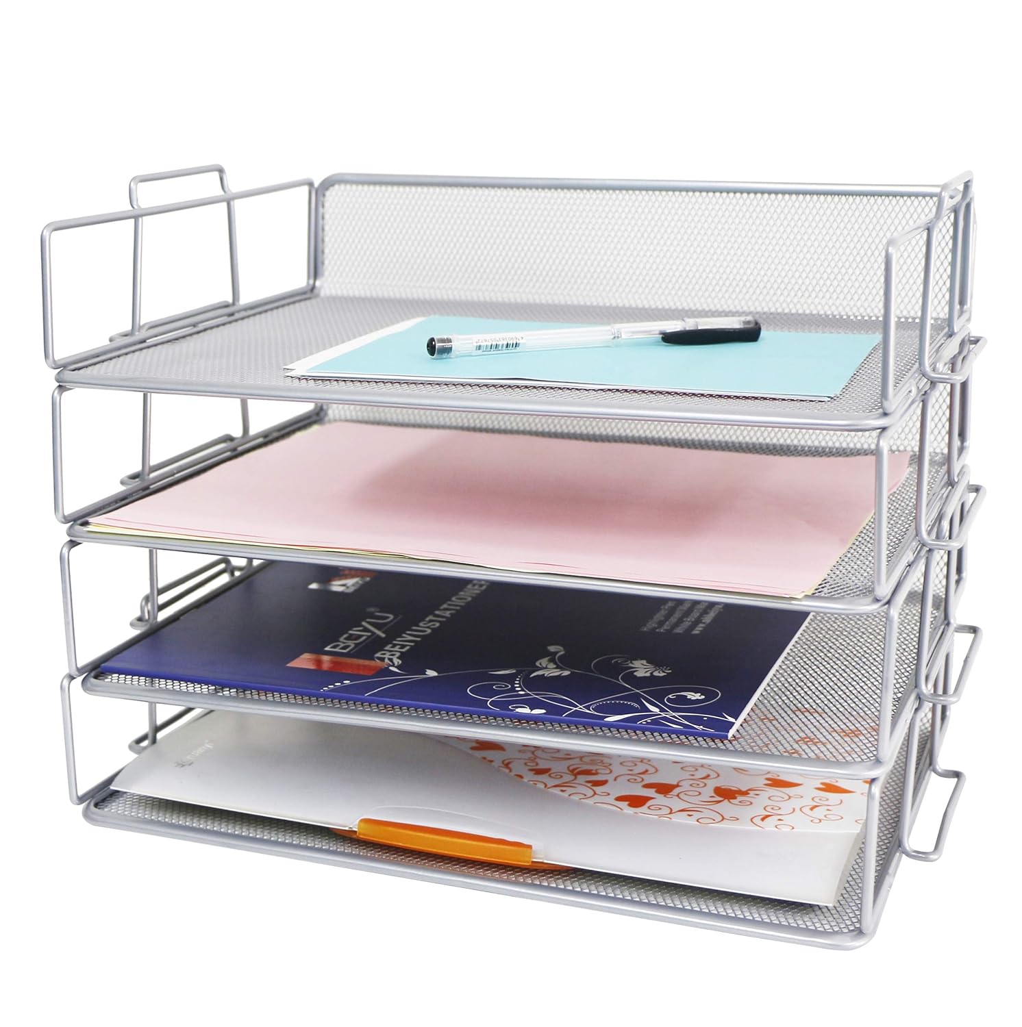Best desk organizer tray silver