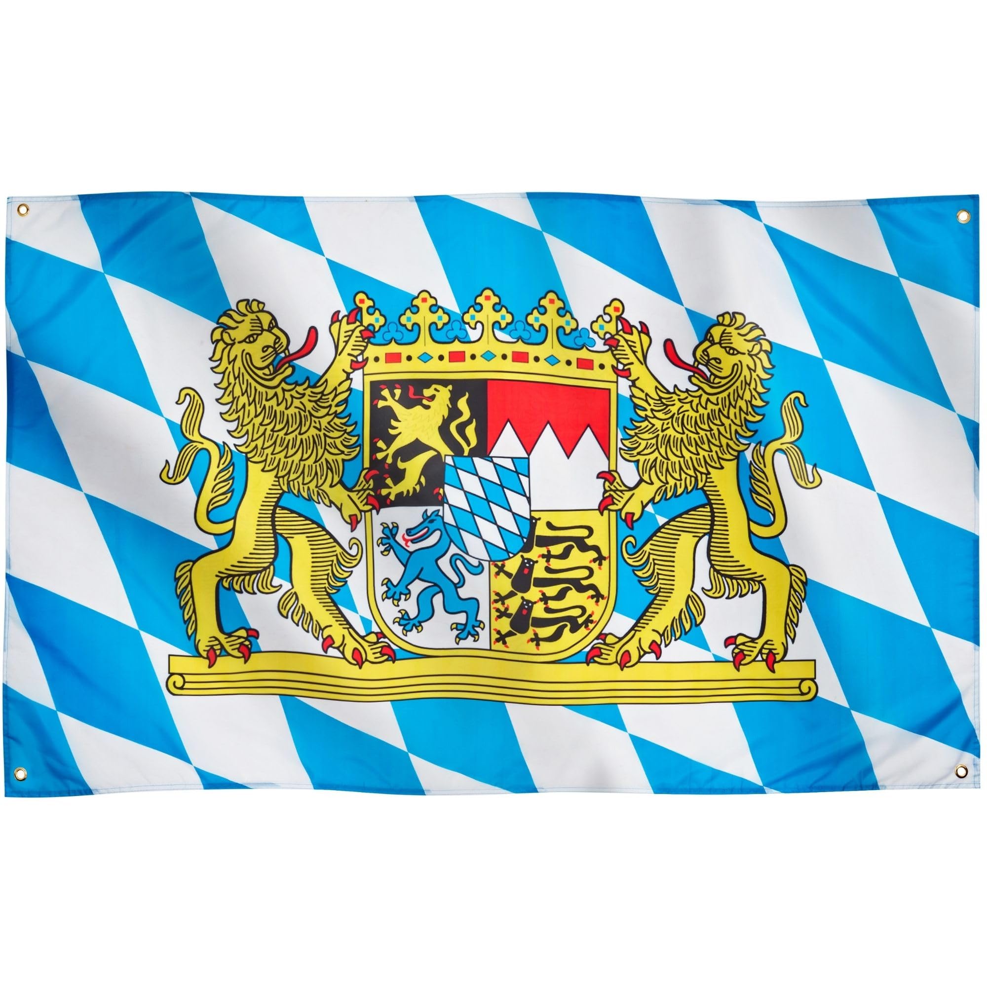 Runesol Bavaria Flag, 91x152cm, 3ft x 5ft, Oktoberfest Flag, Bavarian Flag, 4 Grommets, Eyelet in Every Corner, Munich, Rautenflagge, Premium Flags, Inside, Outside, Vivid Colours — image 1