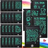 Zhehao 24 Pack LCD Mini Writing Tablet for Kids 4.5 Inch Doodle Board Bulk Erasable Reusable Electronic Drawing Pad Birthday Party Favors Goodie Bag Classroom Gifts(Black)