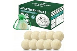 10Pack Cat Repellent Outdoor & Indoor, Natural Peppermint Oil Cat Deterrent Balls Outdoor Indoor Keep Cats Off Yard Garden La