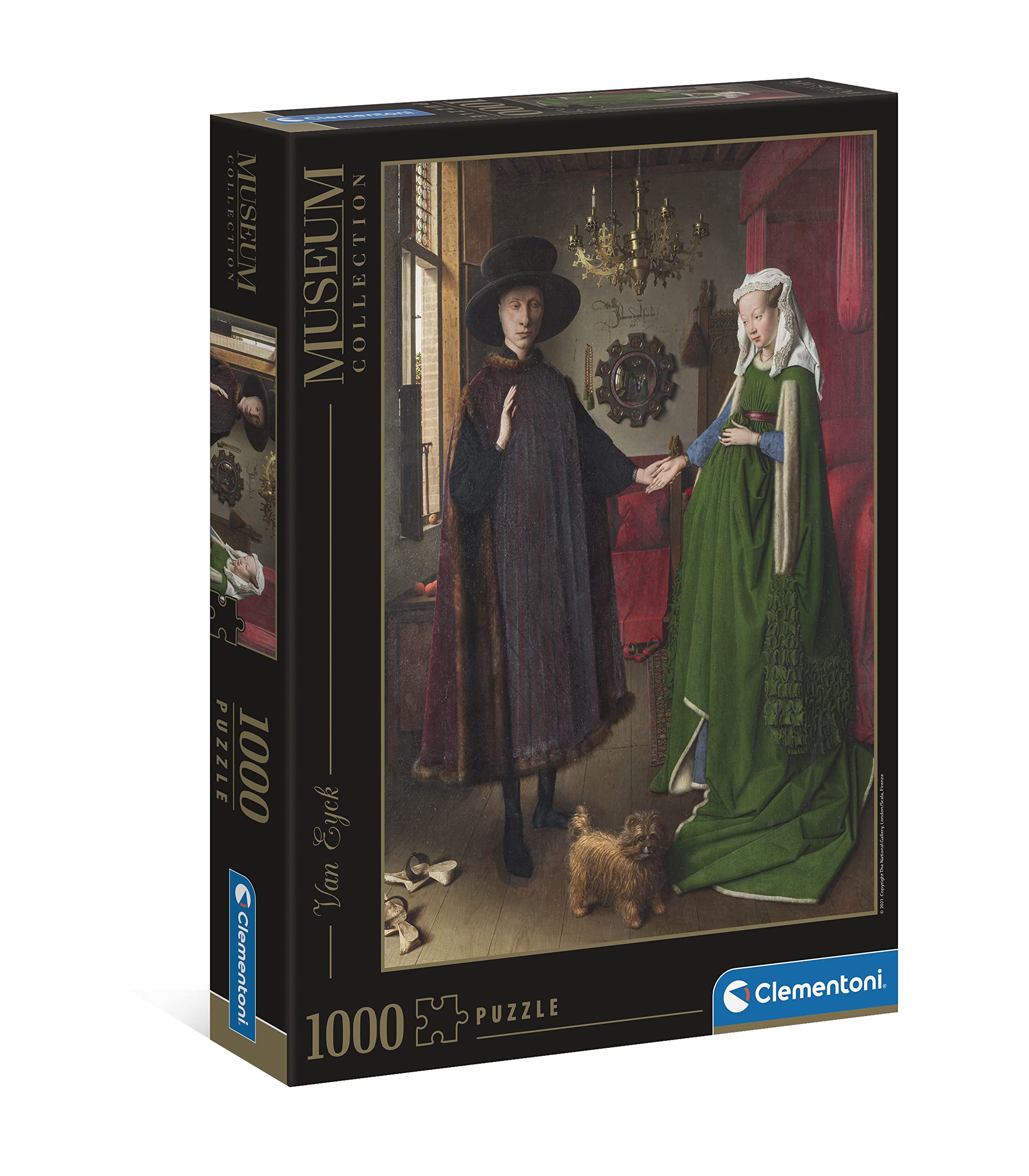 Clementoni - 39663 - Museum Collection Puzzle - Arnolfini And Wife - Jigsaw Puzzle 1000 Pieces, Made In Italy, Jigsaw Puzzle For Adults