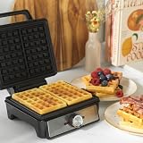 Salter Waffle Maker Dual Non-Stick Plates 1600W Adjustable Temp view 4
