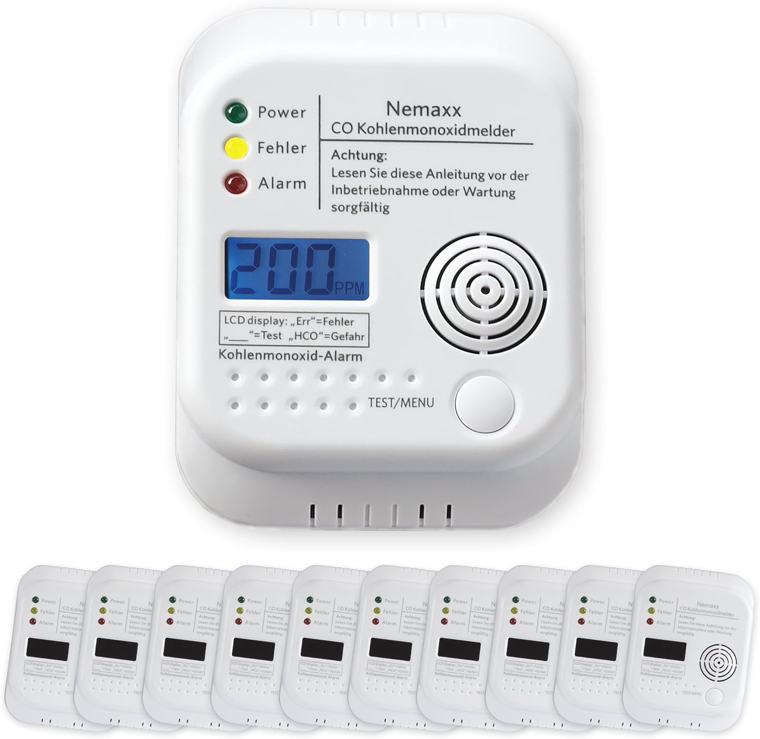 10x Nemaxx Carbon Monoxide Detector CO Alarm Sensor Warning with 7 Year