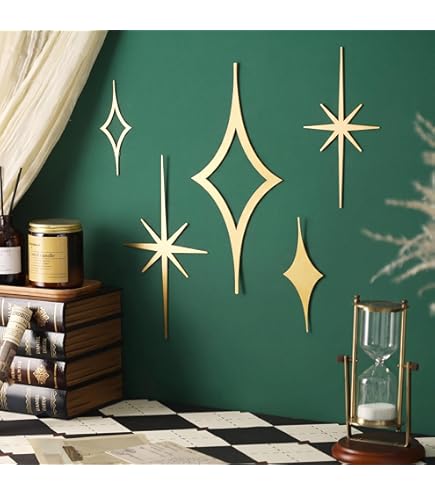 アート・デザイン・音楽 Styling the Stars Amazon.com: Blulu 4 Pcs Cast Iron Starburst Shaped Wall Decor