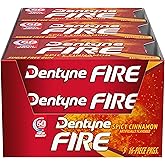 Dentyne Fire Spicy Cinnamon Sugar Free Chewing Gum, Pack of 9 (144 Pieces) | Perfect for Long Lasting Fresh Breath at School, Work &amp; Travel