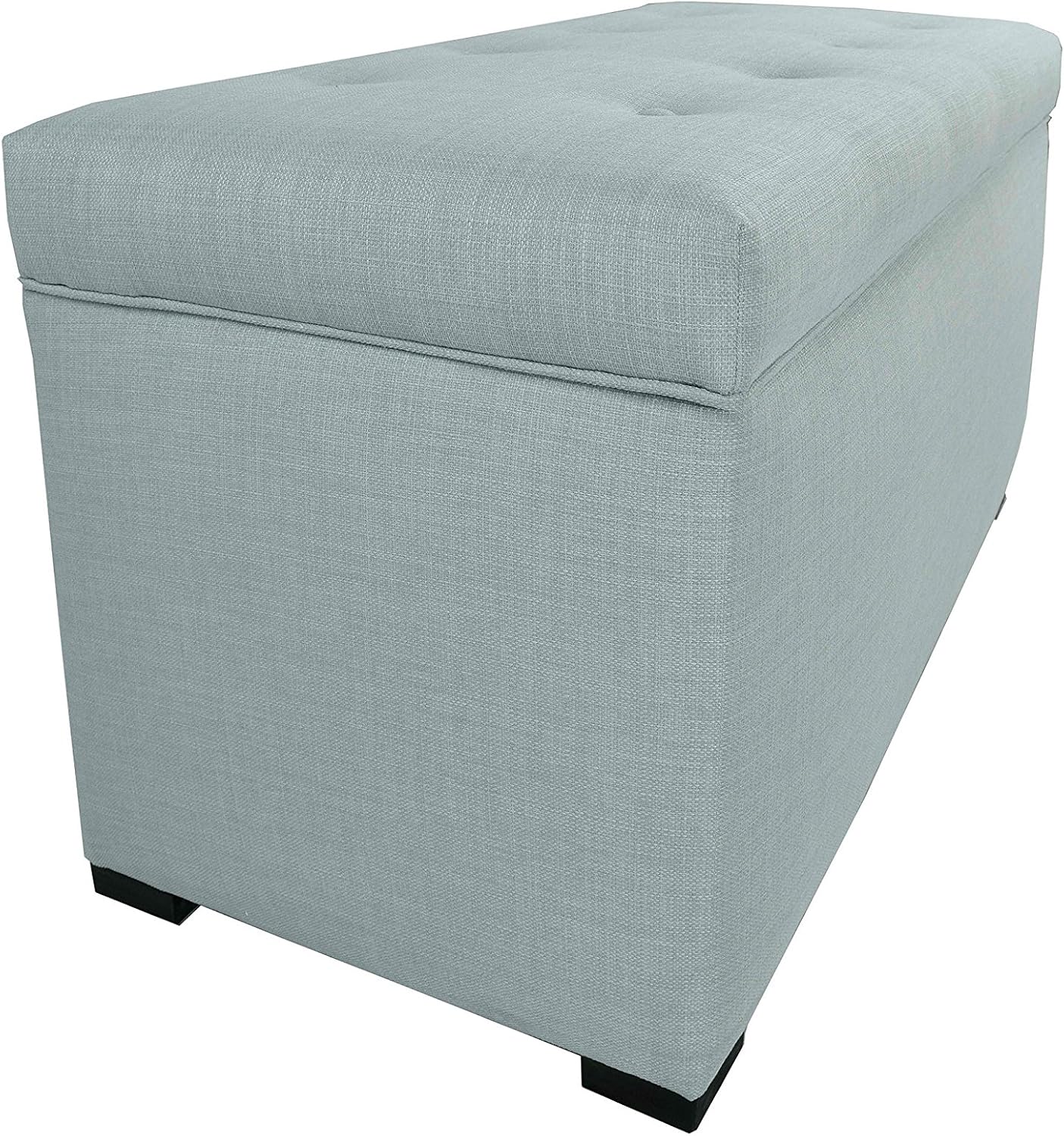 MJL Furniture Designs Angela Collection Button Tufted Upholstered Lift Top Medium Sized Bedroom Chest Storage Trunk, HJM100 Series, Sea Mist: Furniture & Decor