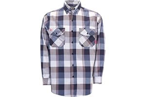 TICOMELA FR Shirts for Men Flame Resistant/Fire Retardant Shirt NFPA2112 7.5oz Men's Welding Shirt