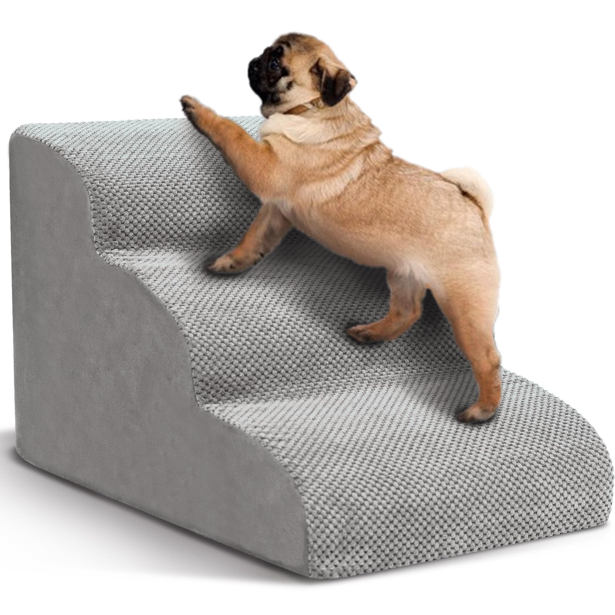 Photo 1 of /////DESCRIPTION AND PHOTO SIMILAR TO THE PRODUCT////Dog Stairs for Small Dogs, 3 Tiers High Density Foam Dog Ramp, Extra Wide Non-Slip Pet Steps for High Beds Or Couch, Soft Foam Doggie Ladder for Dogs Injured, Older Pets, Small Cats