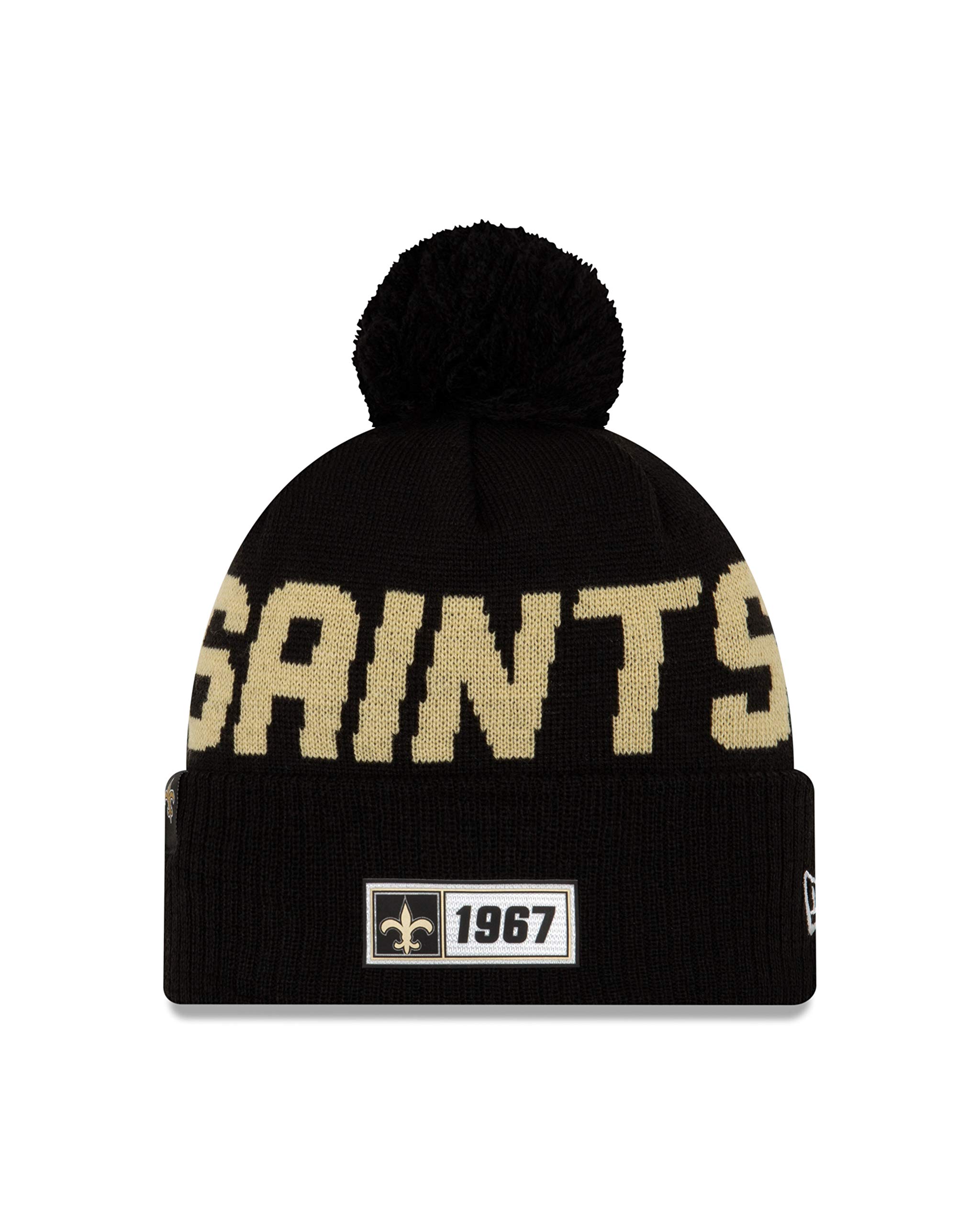 New Era Unisex Men's Beanie New Orleans Saints Beanie, Unisex_Adult, 12050380, Saints-Black, Standard Size
