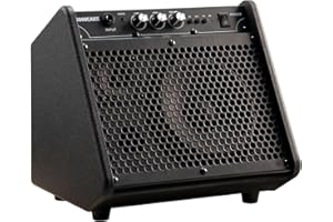 SONICAKE 20W Electric Drum Amp, Portable BT Drum/Keyboard Amplifier Speaker System with Dual Drivers for Home Practice, QDM-20
