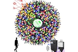 MZD8391 Motion Sensor Music Christmas Lights Outdoor Indoor, 108FT 300LED Christmas Tree Lights, Multicolor Christmas String Lights for Tree Party Holiday