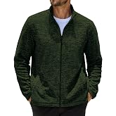 COOFANDY Men's Fleece Jackets Full Zip Lightweight Casual Sweater Jacket | Lightweight Fleece Jacket, Mid-Weight Warmth, Mock Neck, Full Zip, 4 Pockets, Casual Layering For Fall/Winter
