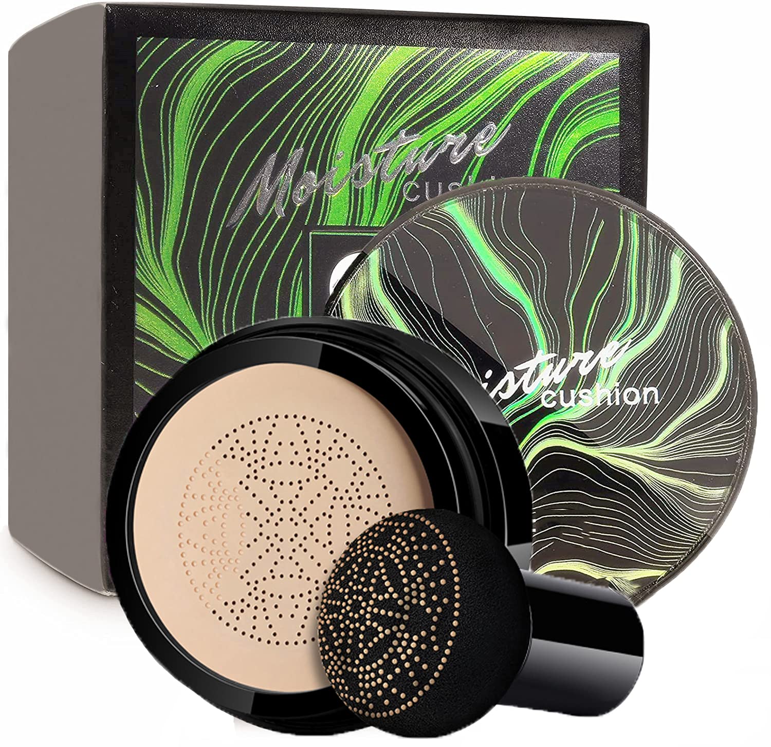 Mushroom Head Air Cushion CC Cream - Mushroom Head Foundation / Long Lasting Nude Matte Concealer, Oil Control/ Moisturizing BB Cream Makeup