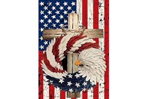 KINPLUB Patriotic 4th of July Diamond Painting Kits for Adults Beginner, USA Flag Eagle Cross 5D Diamond Art, DIY Full Round Drill Paint with Diamonds, Memorial Independence Day Home Wall Decor 12 x 16 Inch