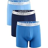Calvin Klein Men`s Microfiber Boxer Briefs Pack of 3 (Blue(NP2214-993)/Obsidian, Large)