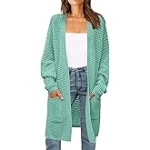 ZESICA Women's Fall 2025 Long Batwing Sleeve Open Front Chunky Knit Cardigan Sweater