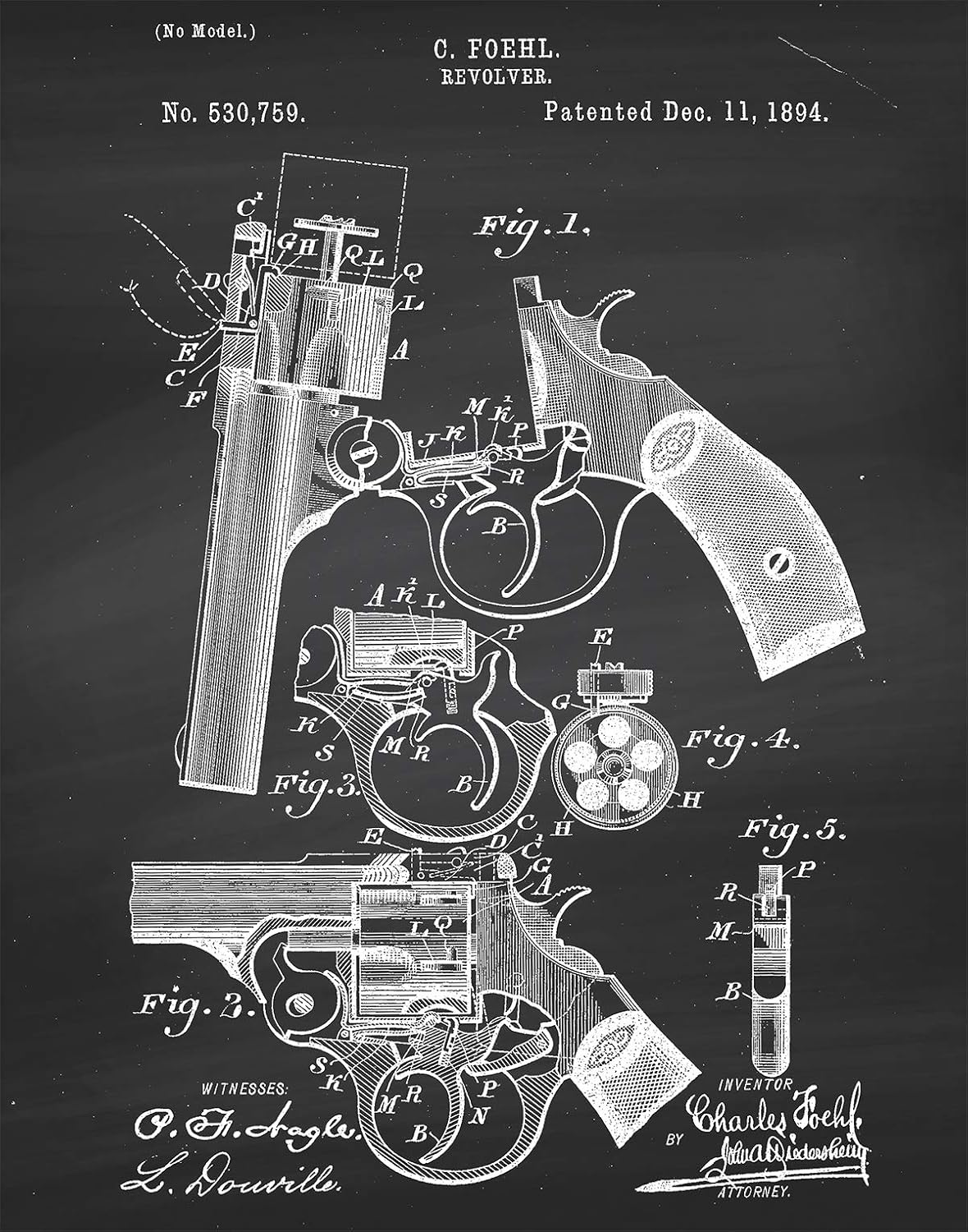 Amazon Com Police Weapon Patent Wall Art Print One 11x14