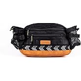 Wilderdog Mega Hip Pack with 3-Liter Capacity, Two Mesh Water Bottle Pockets, Interior Key Loops, Adjustable Straps, and Poop Bag Dispenser (Black)