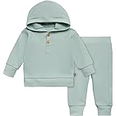 Modern Moments by Gerber Baby Girls' Mini-Waffle 2-piece Hoodie and Pant Set