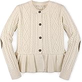 Flounce Collar Peplum Cardigan