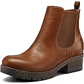 mysoft Women's Chelsea Ankle Boots Side Zipper Chunky Block Low Heel Booties Lug Sole Short Boots