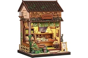 CUTEBEE Book Nook Kit - DIY Miniature House Japanese Sweet Wagashi Shop Dollhouse Kit for Adults and Teens, Bookshelf Decor 3
