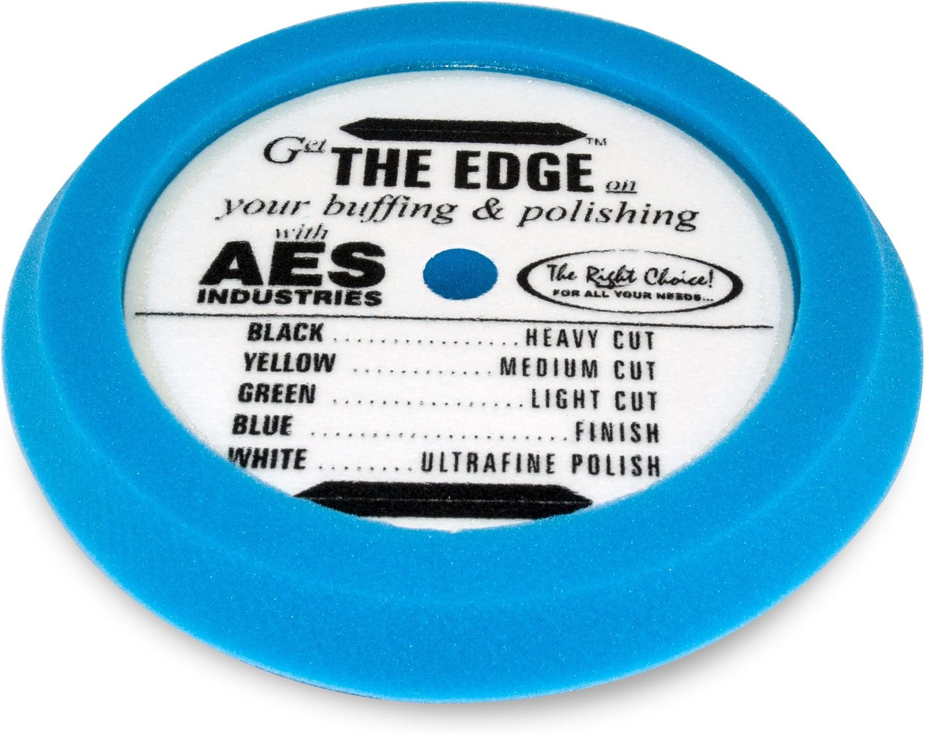 AES Industries 51740 The Edge 9.25" Finishing / Glazing Pad - Blue (Hook and Loop) Made in USA