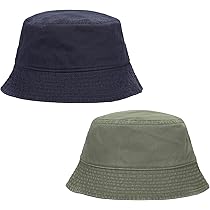 2-Pack Navy & Olive Washed 100% Cotton Bucket Hat Everyday