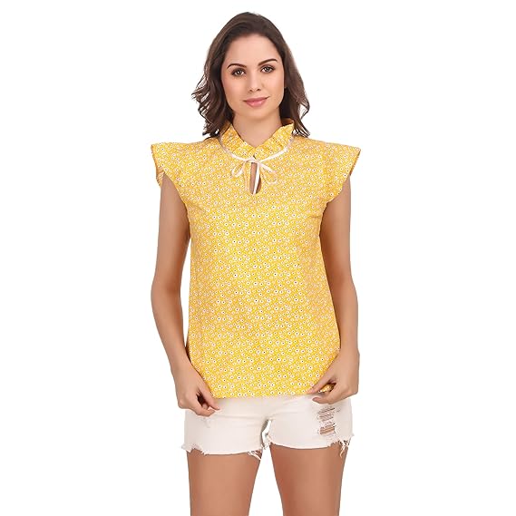 high neck yellow top