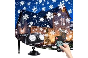 Trakxy Christmas Snowflake Projector Lights Outdoor Dynamic Owl Shape Rotating Snowfall LED Landscape Ceiling Light with Remo