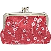 Coin Purse Vintage Bag Lock Wallet Buckle Kiss Lock change purse change holder wallet coin Canvas cotton coin purse (B pink)