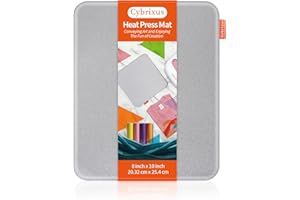 Cybrixus Heat Press Mat 8" x 10" Double-Sided, Ironable Heat Press Pad with Heat Resistance up to 428℉ (220℃),Support Multiple Uses for HTV Craft Vinyl Ironing, Insulation, and Transfer Projects.