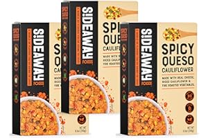 Sideaway Foods Cauliflower with Spicy Queso Blend, 8.5oz (Pack of 3), Gluten Free, Keto Friendly, Shelf Stable Food, Quick and Convenient, Pantry Item, Rice alternative, Heat & Eat